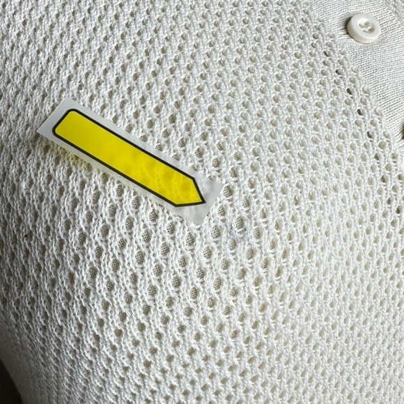 NWT Zara Women’s Combo Crochet Letter Polo Shirt in Cream & Navy Sz M - Picture 14 of 14